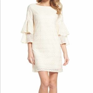 Eliza J Belle Sleeve Lace Dress NEW IVORY